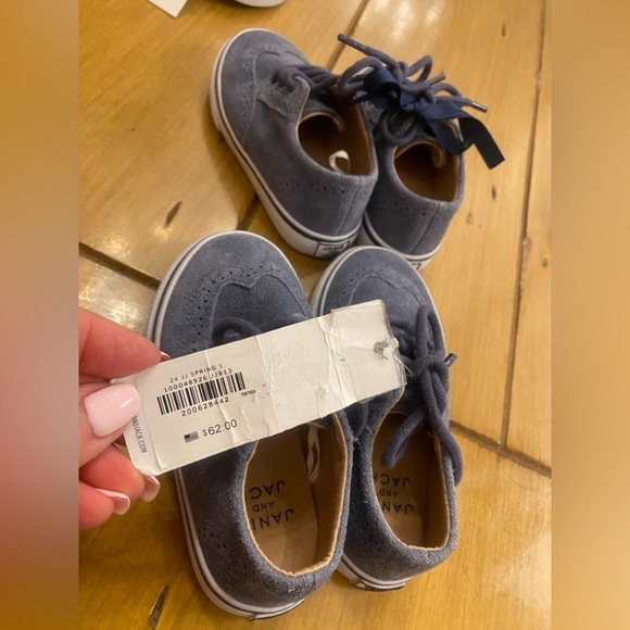 Janie & Jack Blue Suede Leather Wing Tip Shoes New without tag NWOT Size 6 - Picture 7 of 12